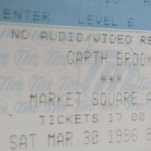 Garth Brooks 1996 ticket stub unisex